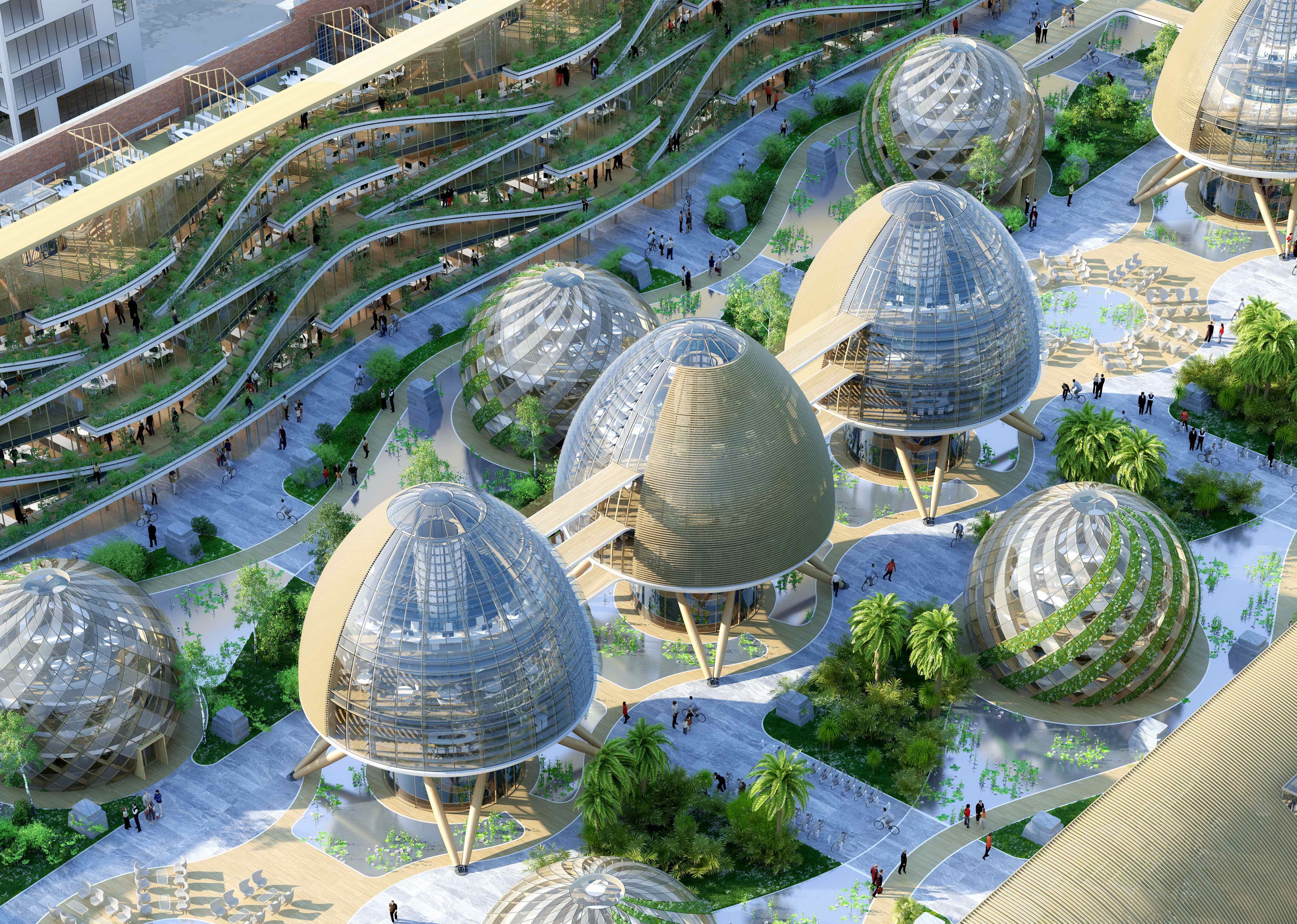 Boat hulls, axometric view © Vincent Callebaut