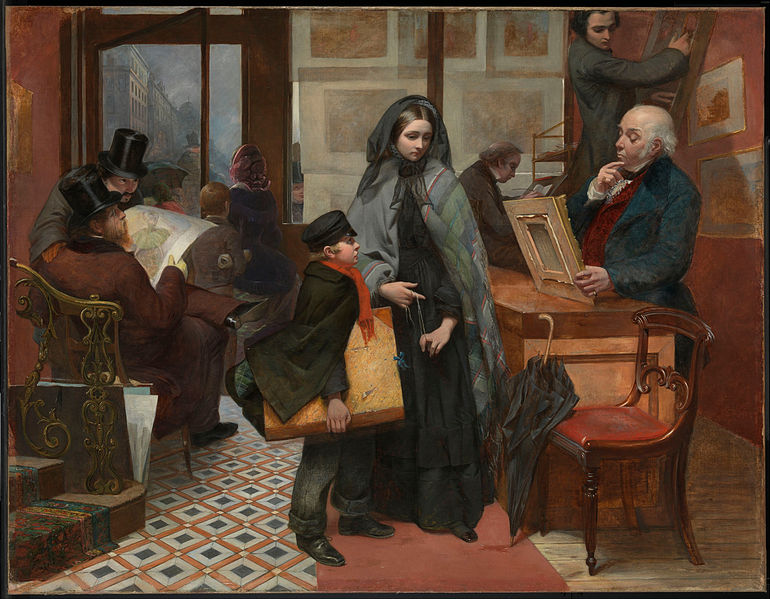 Nameless and Friendless, painted by Emily Mary Osborn (1857). Samantha Ellis makes the case that it was inspired by The Tenant of Wildfell Hall. It is hard to see how it wasn't | WikiCommons