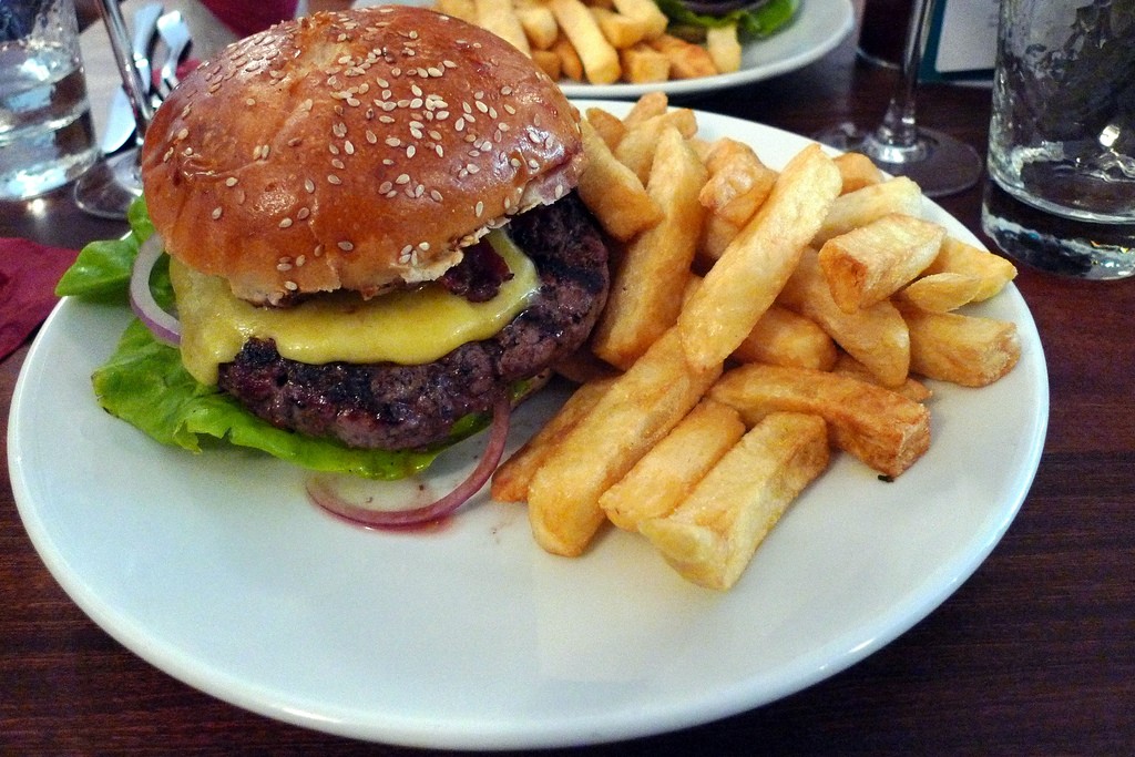 A burger at Hawksmoor