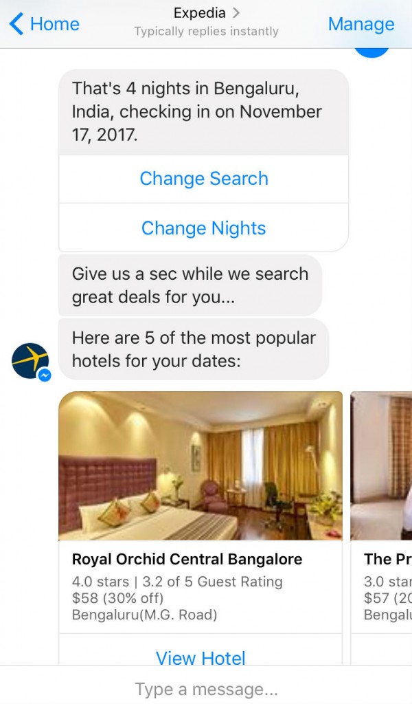 Expedia bot. | Courtesy Expedia.