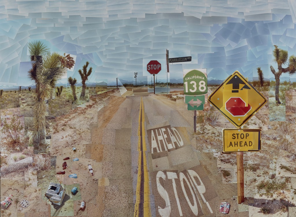 David Hockney, Pearblossom Hwy., 11 - 18th April 1986 #1, 1986. The J. Paul Getty Museum, Los Angeles, Gift of David Hockney.
© David Hockney