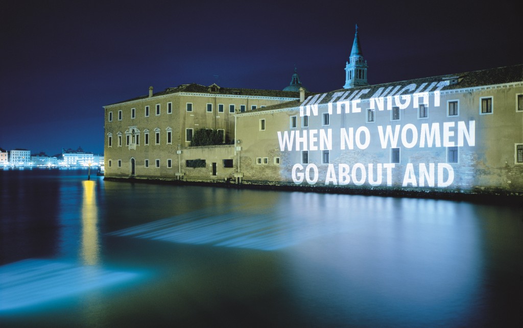 Jenny Holzer, Xenon for Venice, 1999. | © 1999 Jenny Holzer, member Artists Rights Society (ARS), NY Photo: Attilio Maranzano