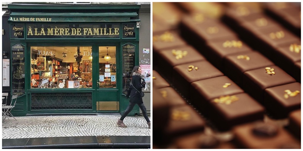Left: A la Mère de Famille, Montorgueil │© Daphnouille Bob/Courtesy of A la Mère de Famille; Right: Chocolates │ Courtesy of A la Mère de Famille