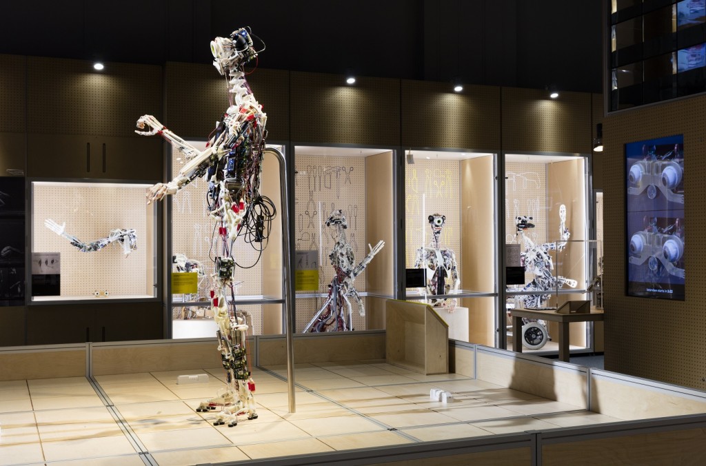 Build section of the Robots exhibition with ROSA in the foreground. © Plastiques Photography, courtesy of the Science Museum