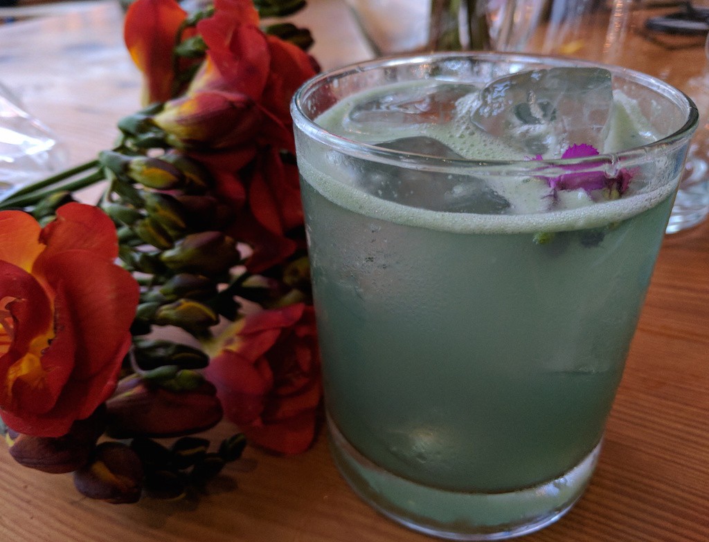 Campfire's Aloe Black with tequila, aloe vera, violet, cucumber, and lemon. Designed by mixologist Leigh Lacap|©Juliet Bennett Rylah