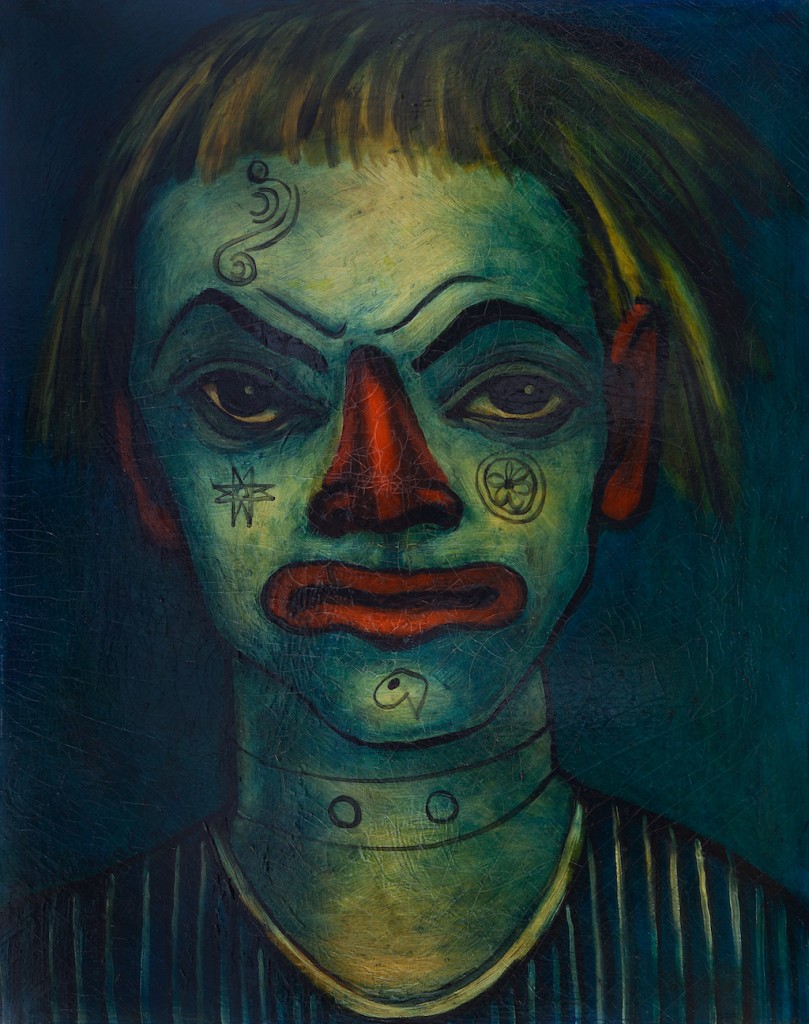 Francis Picabia. Le Clown Fratellini (Fratellini Clown). 1937–38. Oil on canvas, 36 1/4 × 28 3/4″ (92 × 73 cm). Private collection. © 2016 Artist Rights Society (ARS), New York/ADAGP, Paris
