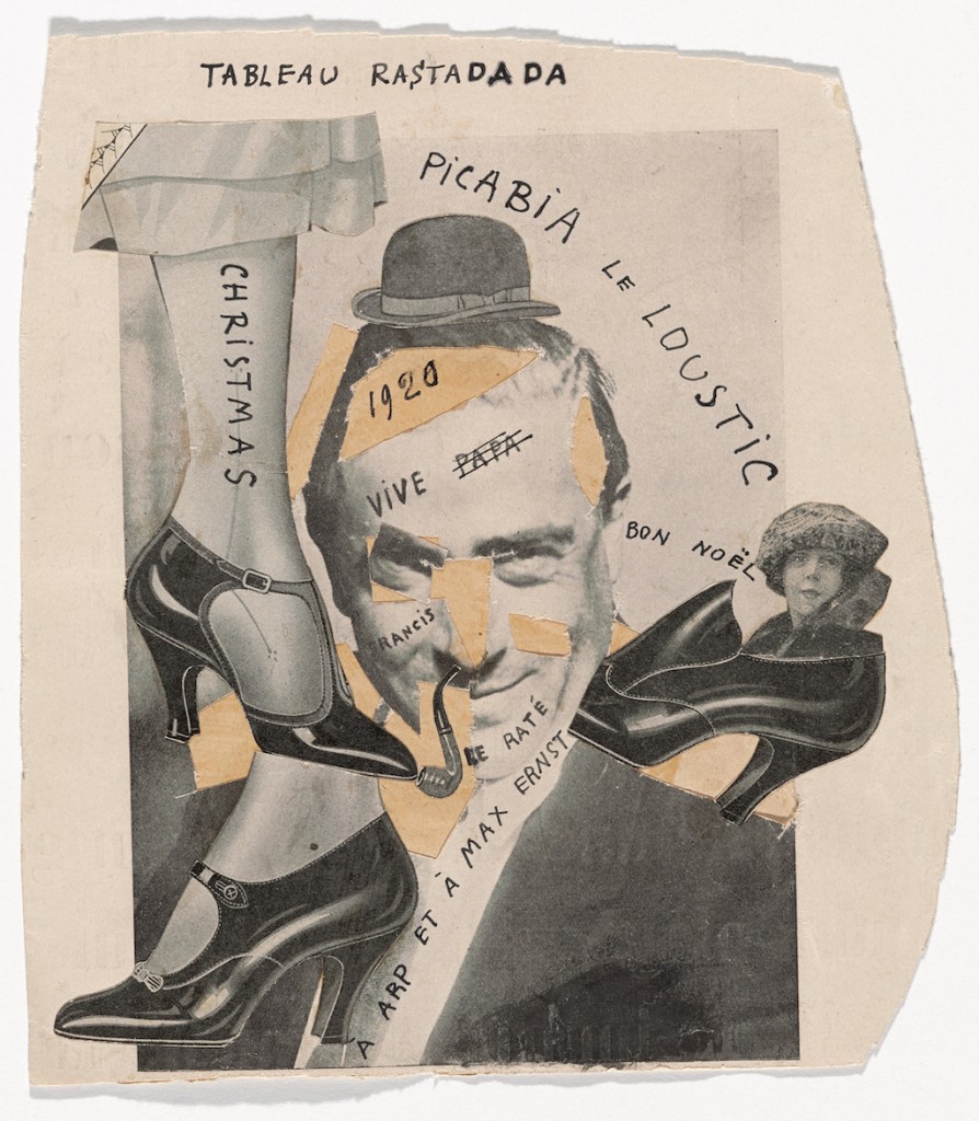 Francis Picabia. Tableau Rastadada (Rastadada Painting). 1920. Cut‑and‑pasted printed paper on paper with ink, 7 1/2 × 6 3/4″ (19 × 17.1 cm). The Museum of Modern Art, New York. Gift of Abby Aldrich Rockefeller by exchange. © 2016 Artist Rights Society (ARS), New York/ADAGP, Paris. Photo: The Museum of Modern Art, Peter Butler