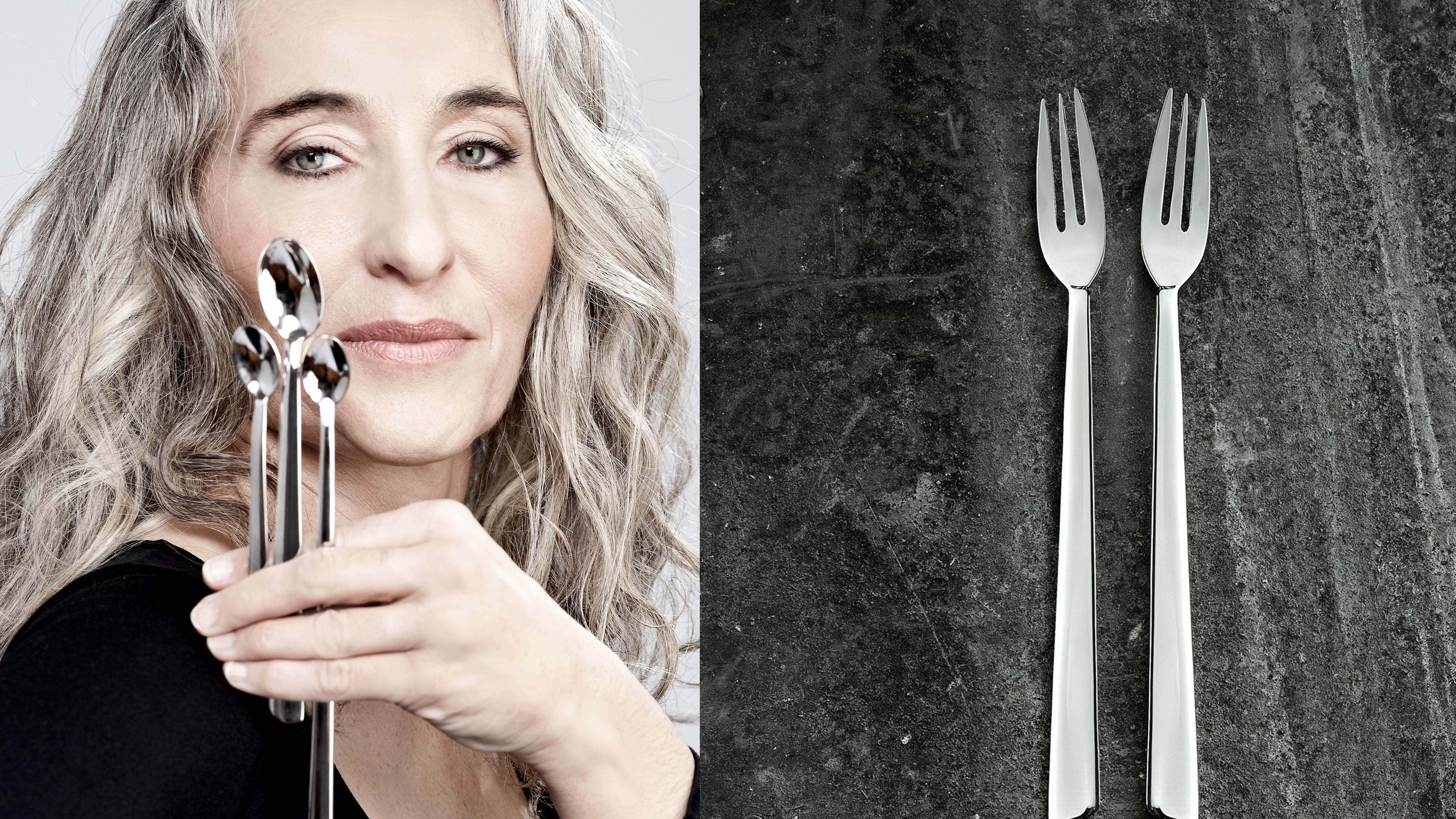 From L to R: Vera Purtscher, designer / Desert spoons | © Christian Postl / Alexander Bayer