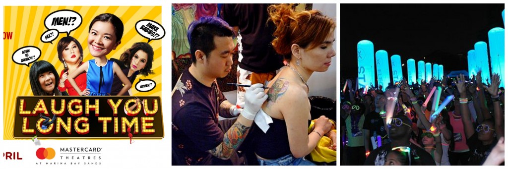 Courtesy of the Marina Bay Sands Theatres | Singapore Tattoo Show/© William Cho/WikiCommons | Electric Run/© S Pakhrin/WikiCommons