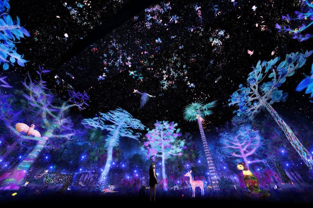 Story of the Forest at National Museum of Singapore - Artist impression by teamLab | Courtesy of the National Museum of Singapore