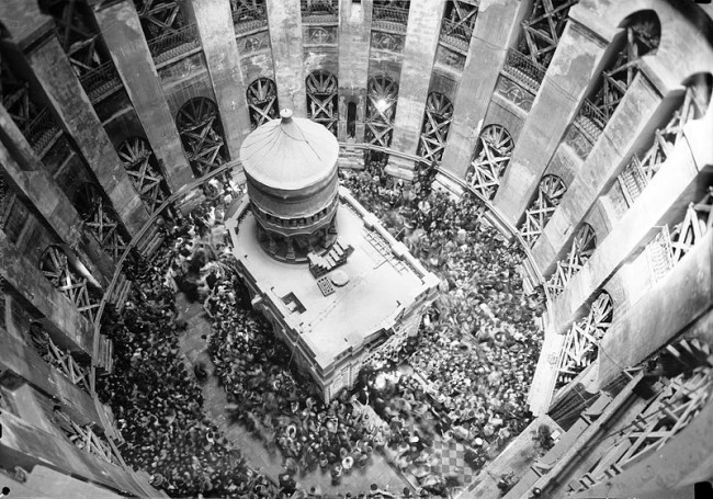 Church of the Holy Sepulchre in Jerusalem’s Old City in 1941 as seen from its dome | Matson Photo Service, photographer, Wikipedia