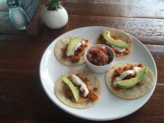 Vegan Chickpea Chorizo Tacos Courtesy of Beerline Cafe