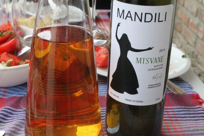 Amber hued Georgian wine from Mandili | © Sarah May Grunwald