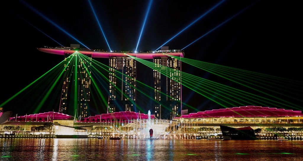 SINGAPORE - The laser show at the Marina Bay Sands