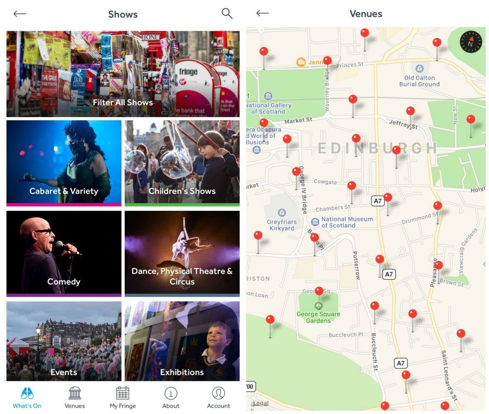 Edinburgh Fringe App Screenshot