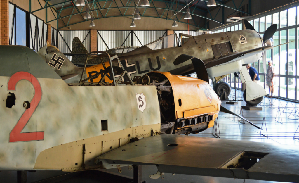 Military planes on display
