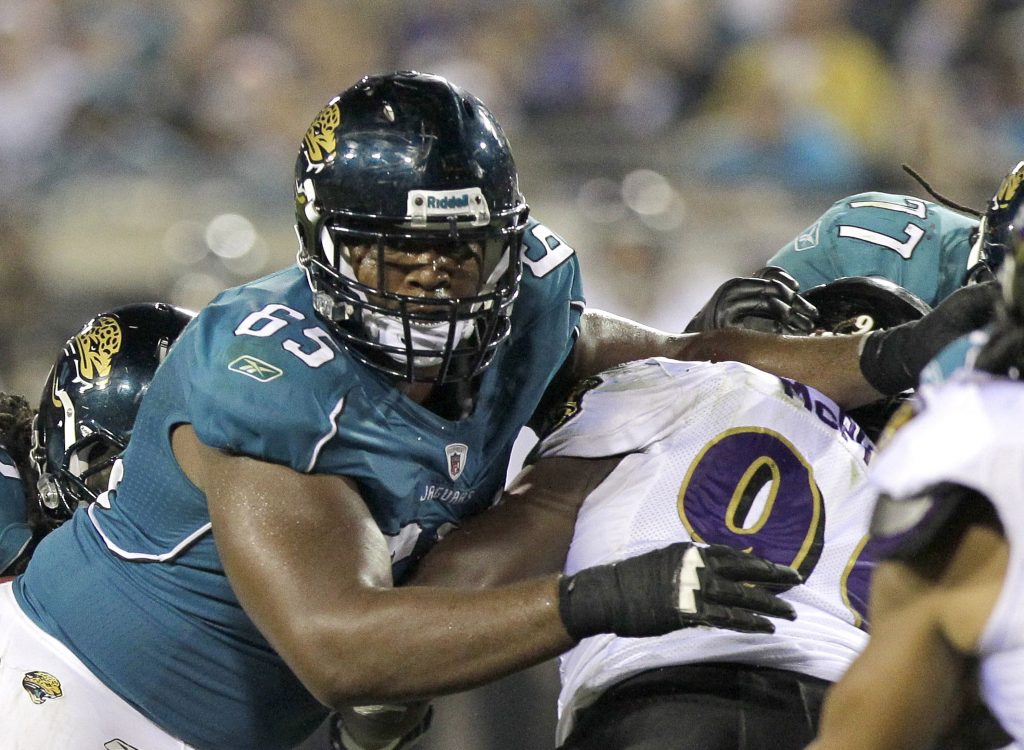 Will Rackley (65) played three seasons with the Jacksonville Jaguars | © John Raoux/AP/REX/Shutterstock