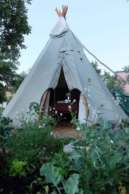 Earthship's teepee | Courtesy of Earthship Patagonia