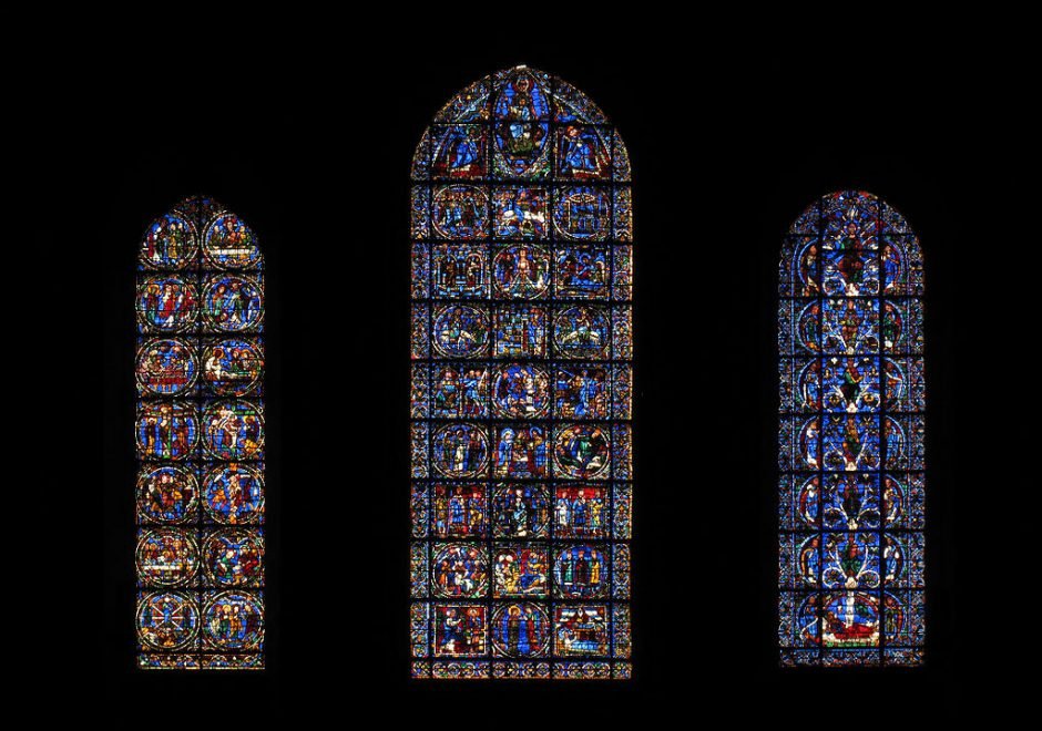 Stained-glass windows at the Chartres Cathedral