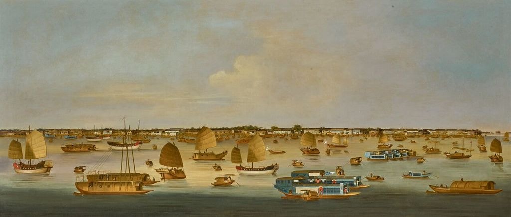 Magnificent View Of The Pearl River Off Honam Island (detail), Canton Qing Dynasty, Circa 1840 | Courtesy of Sotheby's New York