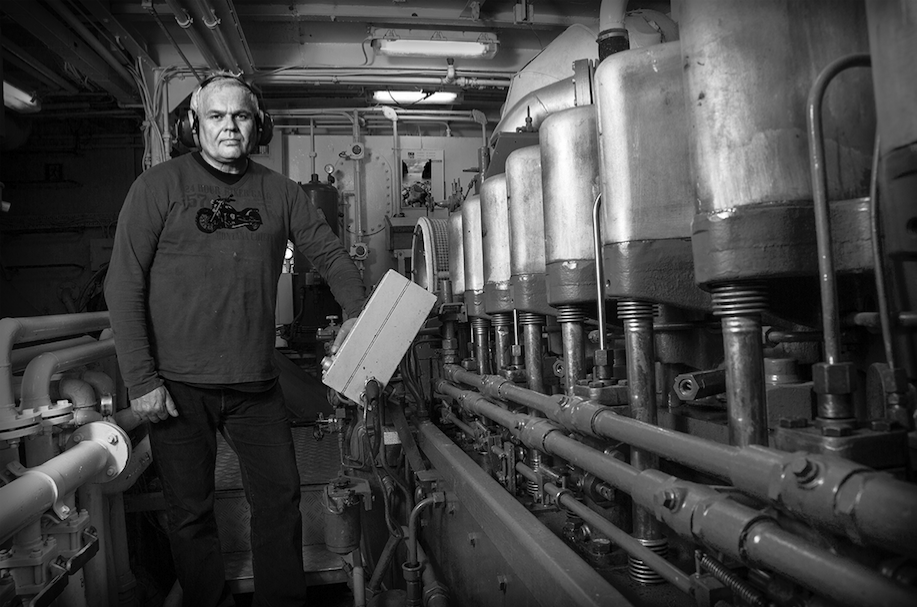 Tryggvi, engineer on the fishing vessel, Frár ve, from Vestmannaeyjar | Courtesy of Rúnar Þórarinsson
