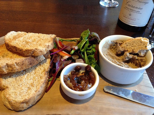 Make yourself a platter with organic bread and pate