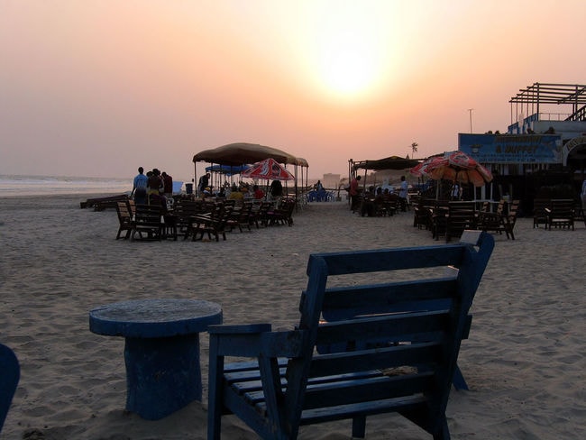 Labadi beach sunset