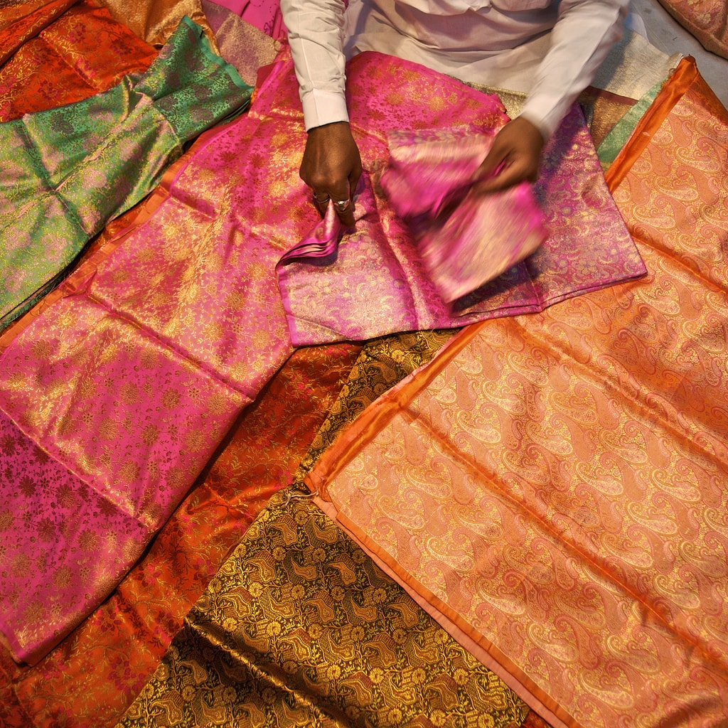 Sari Cloth Seller in Chandni Chowk