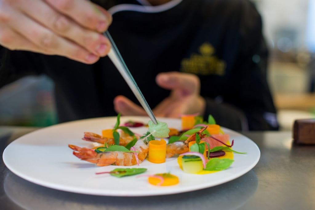 Fresh seafood and fruit