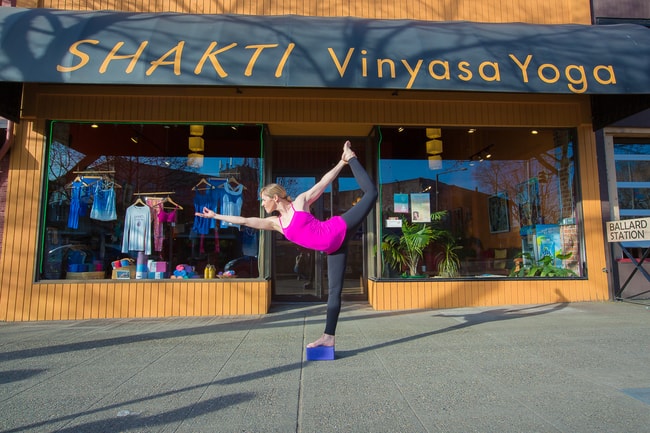 Lisa Black in Front of Shakti Vinyasa Yoga | Photo Credit, Tony F Photography
