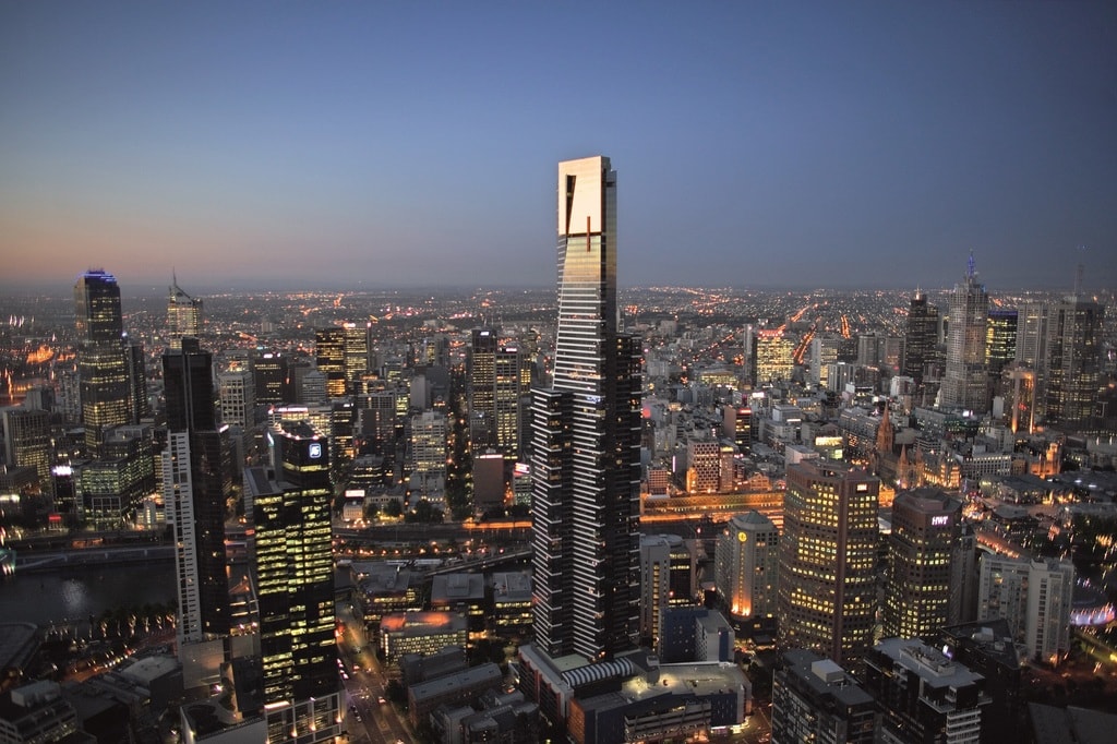 Tower with City Background