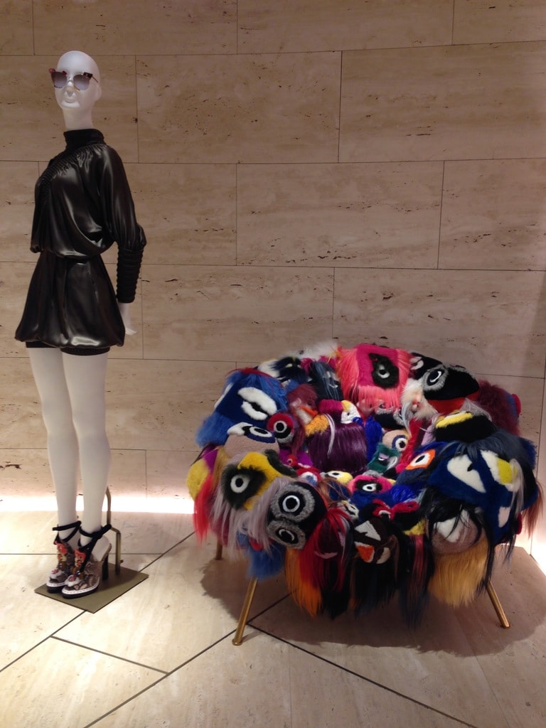 The Armchair of Thousand Eyes is made with 100 of Fendi's iconic Bag Bugs | © Emma Law