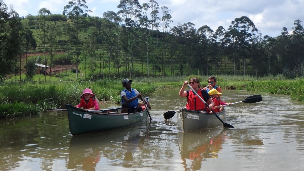 Canoeing on the Mukungwa River | <a href="https://minitravellers.co.uk/canoeing-in-rwanda-with-kids/" target="_blank" rel="noopener">Courtesy of Mini Travellers</a>