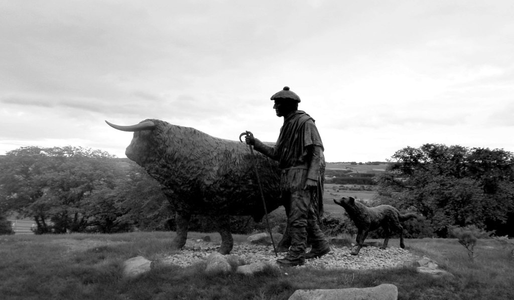 The Drover Memorial Statue at Dingwall Auction Mart, Scotland