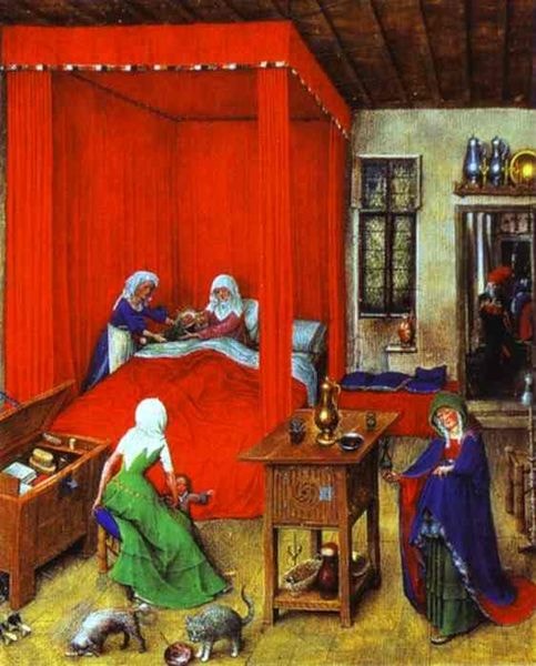 Jan van Eyck, ‘The Birth of John the Baptist’ (1422) | WikiCommons