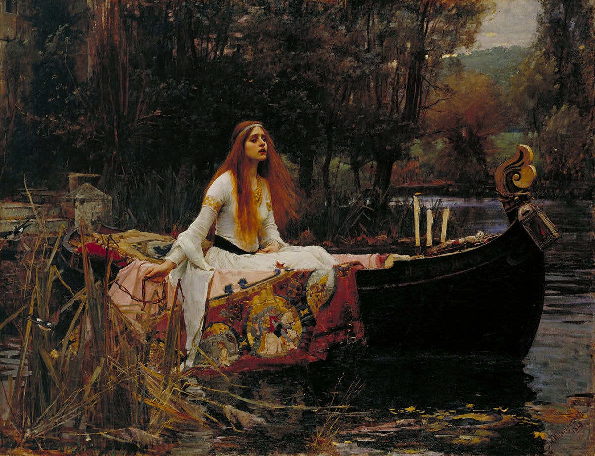 John William Waterhouse, 'The Lady of Shalott,' 1888 | <a href="https://commons.wikimedia.org/wiki/File:John_William_Waterhouse_The_Lady_of_Shalott.jpg" target="_blank" rel="noopener">© WikiCommons</a>