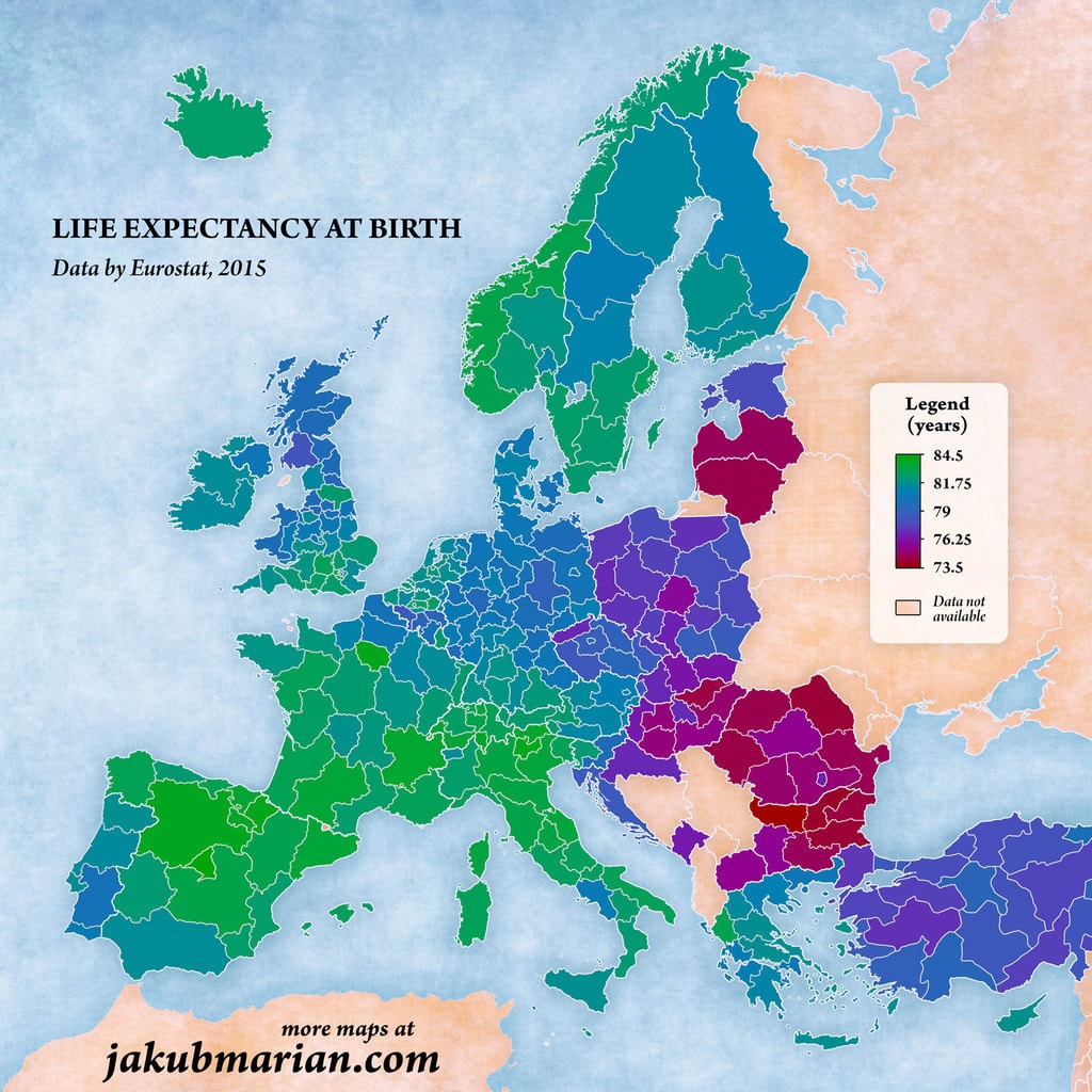 This Map Of Europe Shows You When You're Going To Die