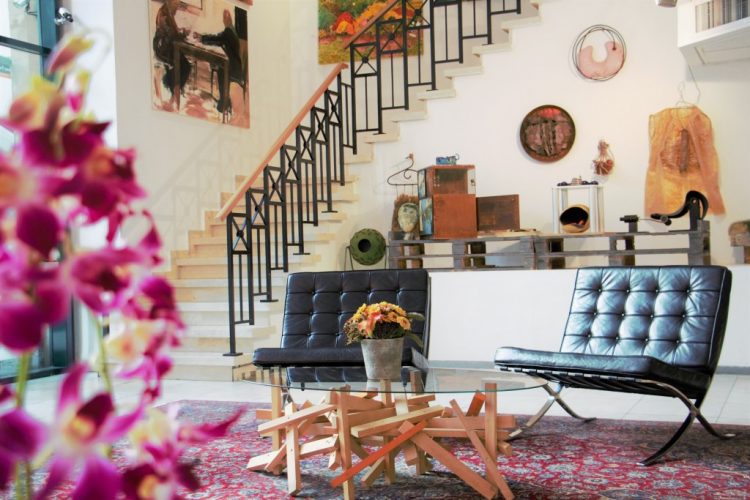 Just another eclectic day in the lobby of Tel Aviv's The Diaghilev Hotel