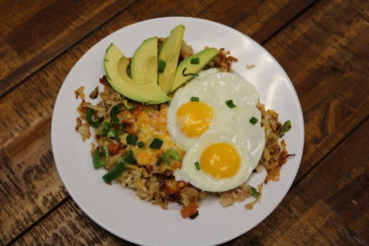 Loaded Potato with two eggs