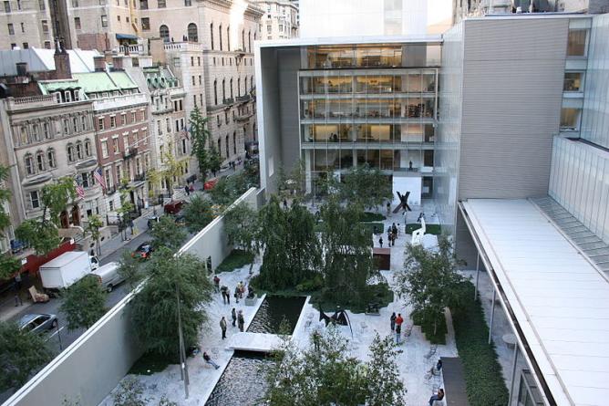 MOMA New York Courtyard, from the Café 5 terrace after remodel by architect Yoshiro Taniguchi