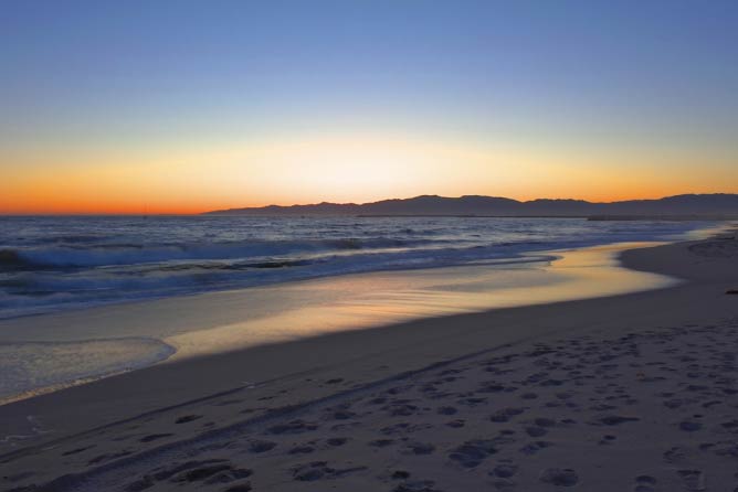Sunset at Dockweiler Beach