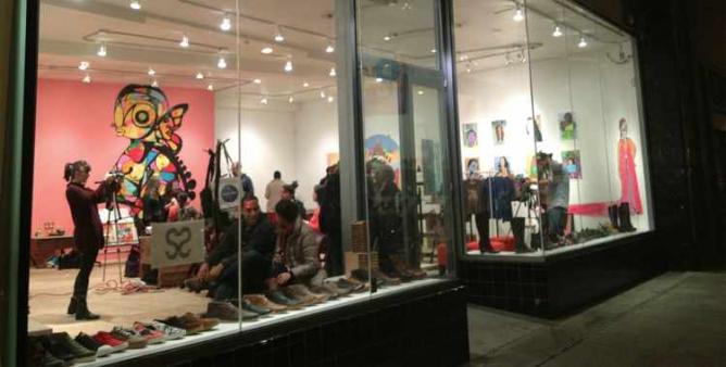 Amidst a gallery event