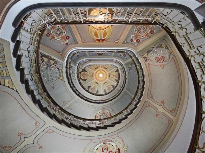An Art Nouveau staircase