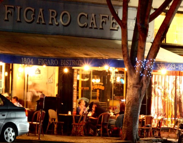 Sidewalk seating at Figaro Café
