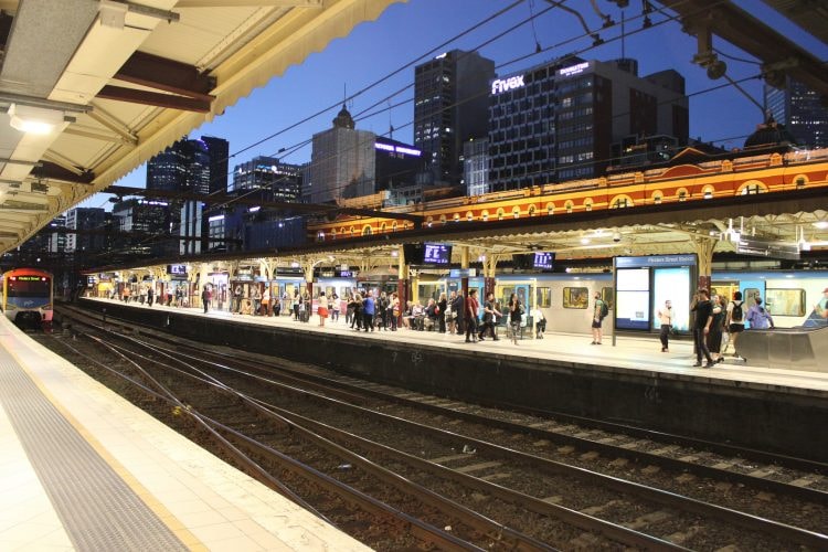 Nighttime at Flinders Street Station