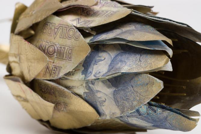 Flower made from banknotes