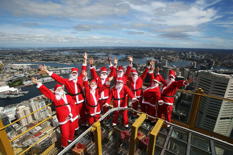 Santas Visit SKYWALK At Sydney Tower Eye
