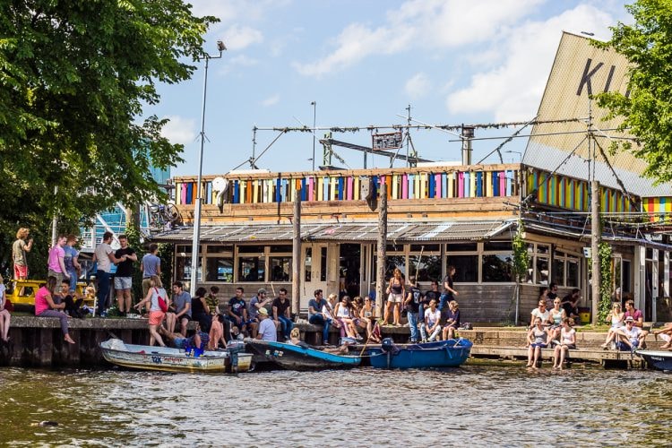 Hannekes Boom is a beach hut-style bar in the centre of Amsterdam