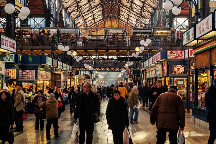 The Great Market Hall in Budapest