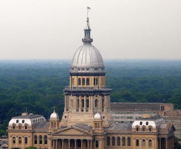 aerial shot, Illinois State Capitol Building
